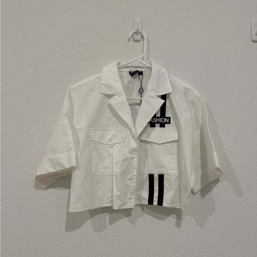 Vero Moda White Shirt with Black Label